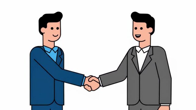 Two Businessmen Shaking Hands Illustration Isolated on White Background