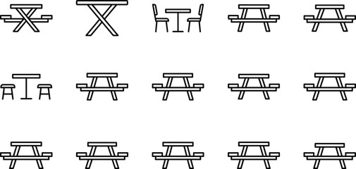 Navigation map and travel direction line icon set with compass location pin signpost route symbols © Shukimon