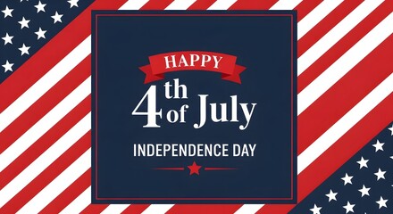 Obraz premium Happy 4th of July Independence Day with American flag