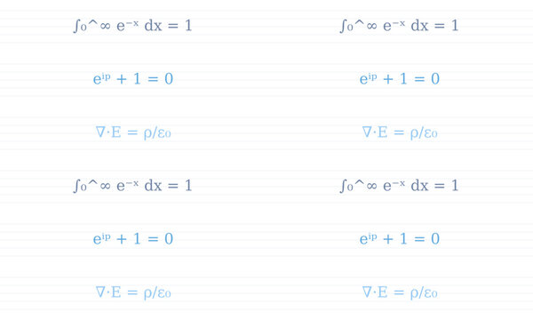 Seamless Mathematical Equations Pattern White Blue