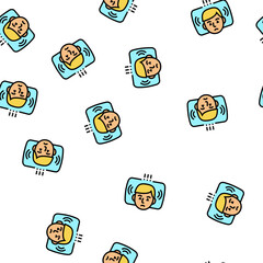 Fototapeta premium waking up during night vector seamless pattern waking up during night sign illustration