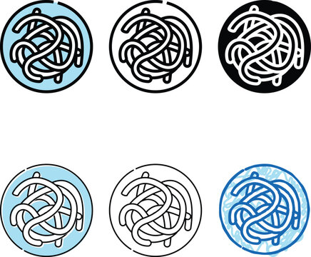 parasitic stylized worms ascaris color icon vector. parasitic worms ascaris sign. isolated symbol