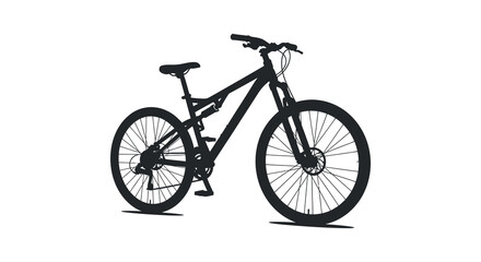 Fototapeta premium Mountain bike silhouette against a white background graphic illustration