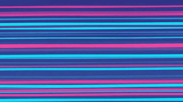 A vibrant, abstract composition with horizontal stripes in varying widths and colors