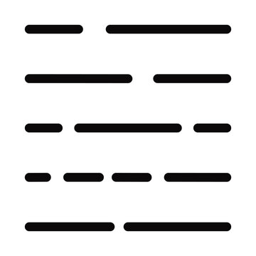 Text Alignment Lines Icon Set, Typography Formatting and Content Layout Vector