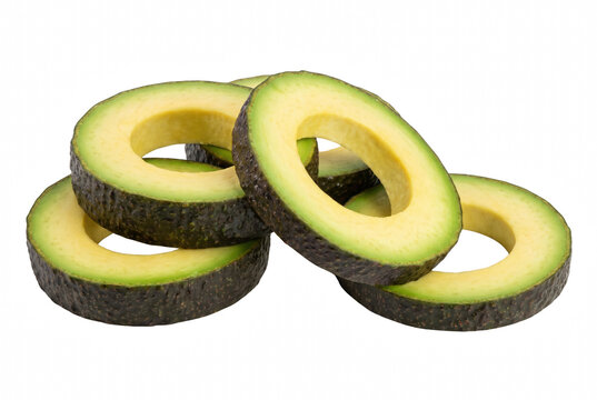 Stacked Slices of Fresh Ripe Avocado Rings