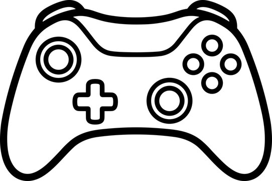 Video Game Controller Icon Vector Illustration - Modern Gaming Device Outline