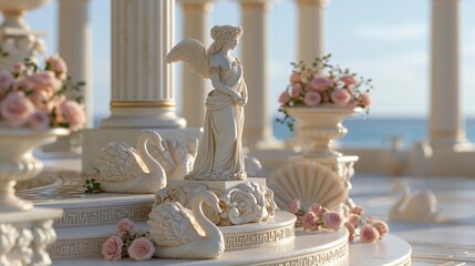 Naklejka premium Elegant Statue in Serene Outdoor Setting