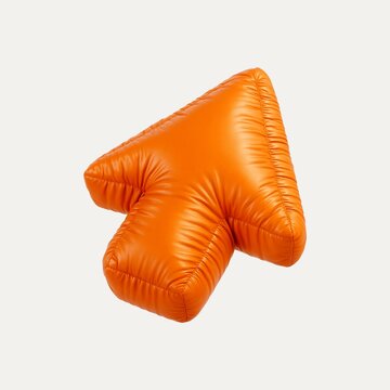Orange inflatable arrow cursor symbol