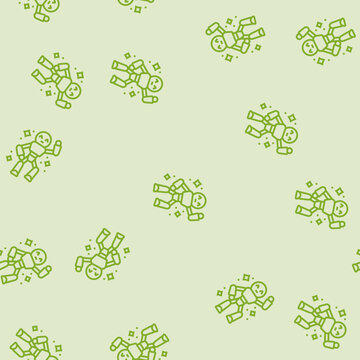 dancing cute robot vector line seamless pattern dancing cute robot sign illustration