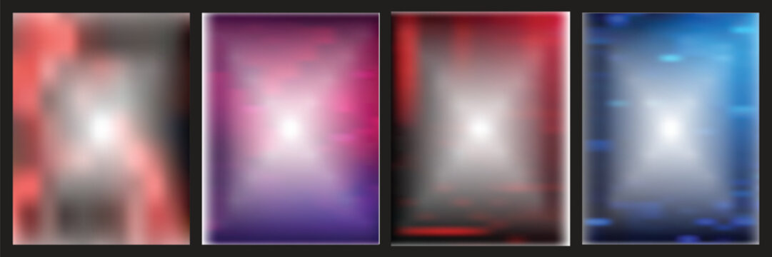 Vibrant abstract backgrounds with glowing white centers for modern design