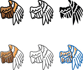 Obraz premium wing bird color series icon vector. wing bird sign. isolated symbol