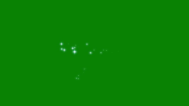 Magic fairy dust animation, white twinkling stars trail, glitter sparkle burst effect, shimmering starlight particles, transparent background 4k
