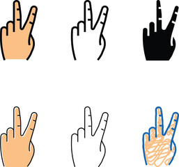 Fototapeta premium victory hand gesture color icon vector. victory hand diversity gesture sign. isolated symbol