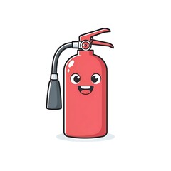 Obraz premium Cute smiling red backpack with simple black border illustration.