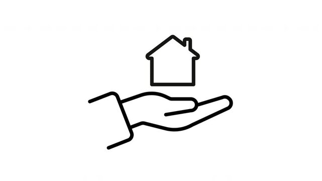 save house  hand  icon real estate animation video footage