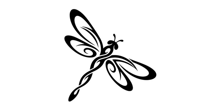 Black dragonfly tattoo design