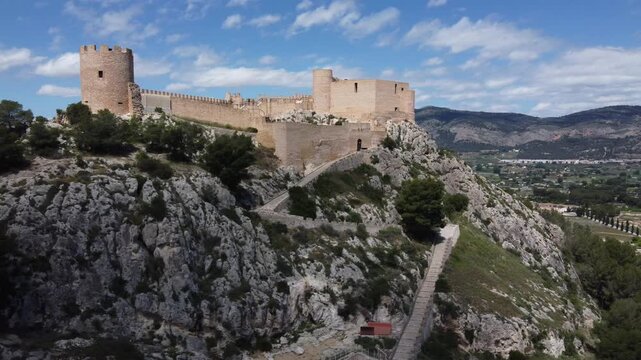 Orbiting around the castle of Castalla, Spain. It is a fortress of Islamic origin built in the 11th century.