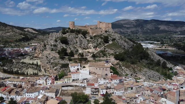 Orbiting around the old town and castle of Castalla, Spain.