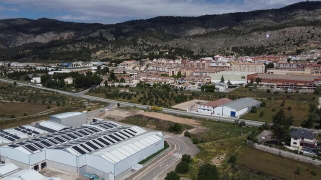 The La Marjal Industrial Estate, and the town of Onil, Spain.