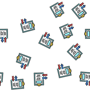 import and export document vector seamless pattern import and export document sign illustration