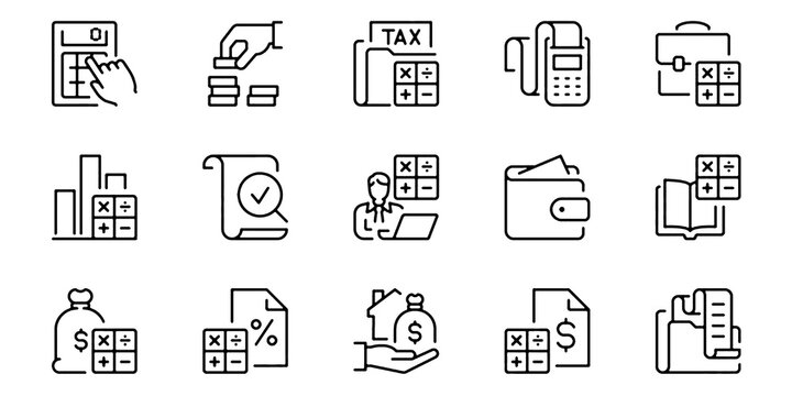 Accounting Finance and Financial Management Icon Vector Illustration Editable with Transparent Background