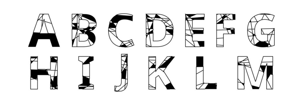 Alphabet set, Letters collection, Typography set