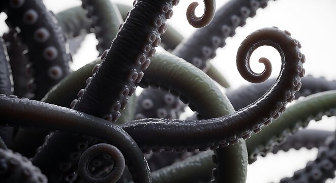 Tentacles of an octopus curled up.