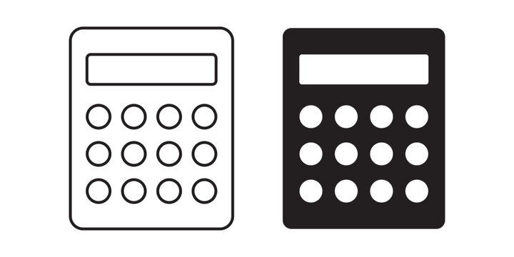 Accounting calculator icon vector. Finance calculator icon set, accounting and money calculation concept with line and solid style. vector illustration.