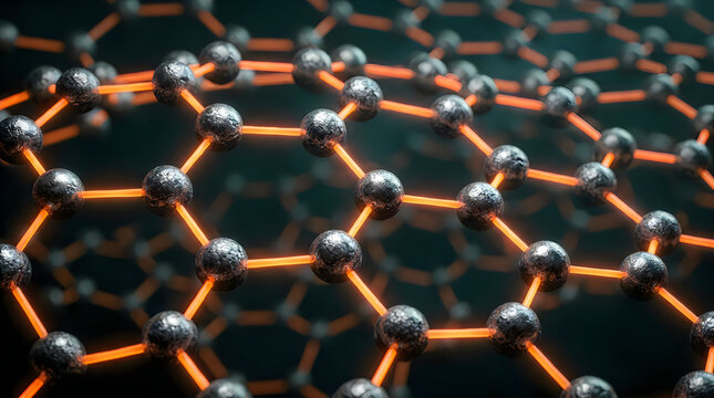 Graphene molecular structure with hexagonal lattice
