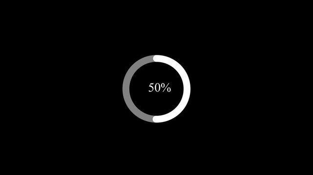 Circle Loading animation from 0 to 100 with transparent background. Abstract circle frame loading icon animation, Modern User Interface Design Concept, 