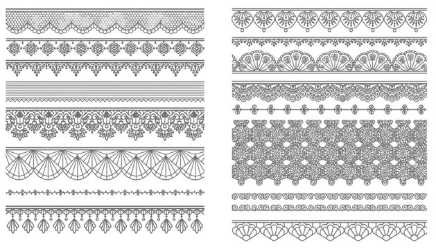 Collection of various ornate and elegant border designs and patterns for decoration and design
