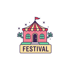 Obraz premium Colorful Festival Entrance Gate Sign.