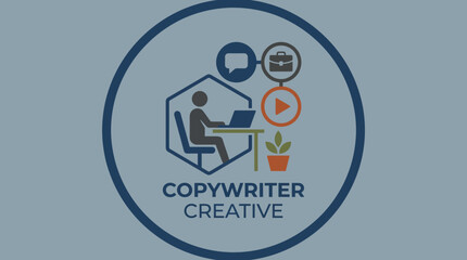 Fototapeta premium Professional Copywriter and Creative Content Creator Working on Digital Projects, Illustrating Skills in Writing, Marketing, and Media Production