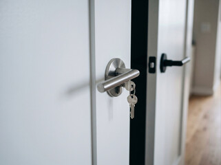 Fototapeta premium A door handle with a key that says quot key quot