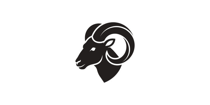 Ram Head Logo Bighorn Sheep Aries Zodiac Icon