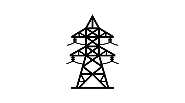 High voltage transmission tower power line electricity pylon energy network symbol