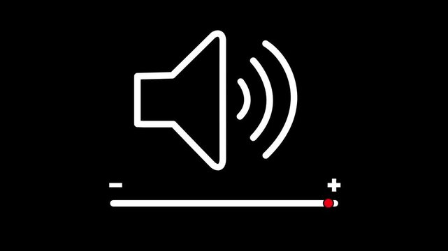 Speaker volume icon animation representing audio control, sound settings, multimedia and entertainment. 4k animation