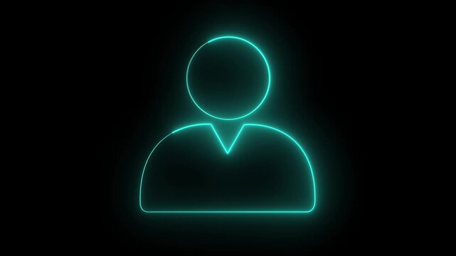 Glowing user profile icon animation representing account management, identity, membership. 4k animation.