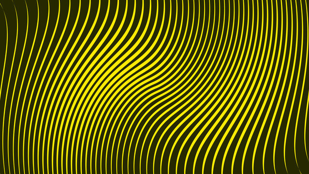 Modern yellow wave pattern with dynamic curved line textures.