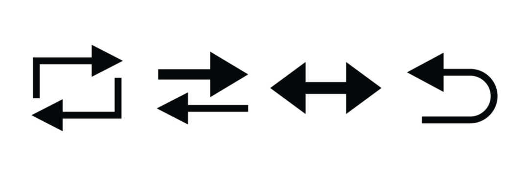 Double Arrow Icon Set &ndash; Bidirectional Direction, Width Indicator & Navigation Vector Collection