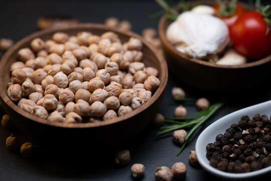 Still life of dried chickpeas