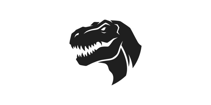 Fierce T-Rex Head Silhouette Dinosaur Graphic