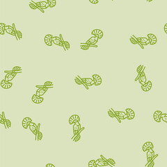 Obraz premium royal flycatcher bird exotic vector line seamless pattern royal flycatcher bird exotic sign illustration