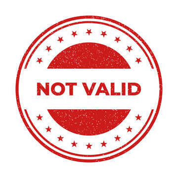 Red circular not valid stamp seal