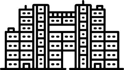 Modern High Rise Apartment Buildings Icon - Urban Architecture Concept © keenan