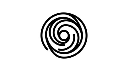 Naklejka premium Abstract black spiral vortex with hand drawn style on white background