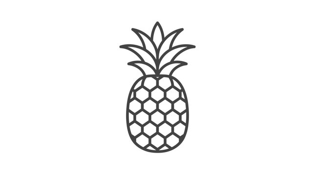Geometric pineapple fruit line art graphic icon