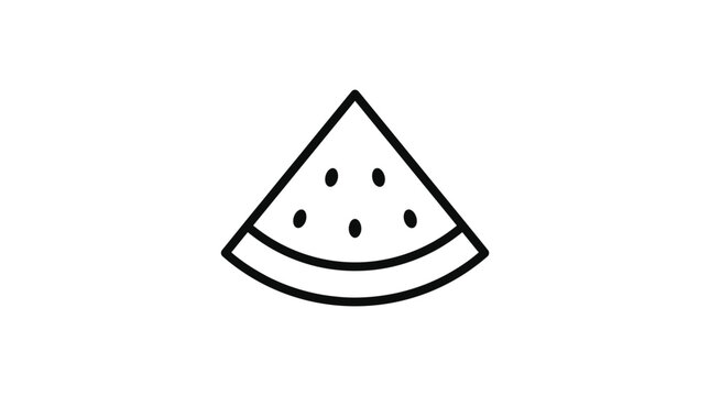 Minimal watermelon wedge icon with three seeds.