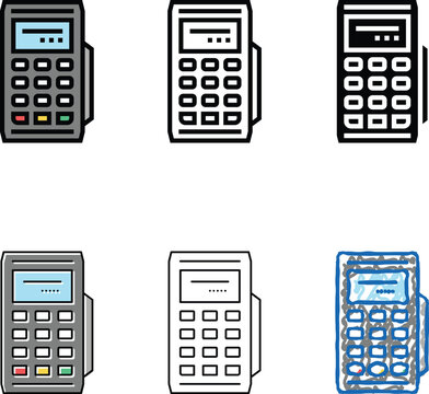 modile pos terminal gadget color icon range vector. modile pos terminal gadget sign. isolated symbol
